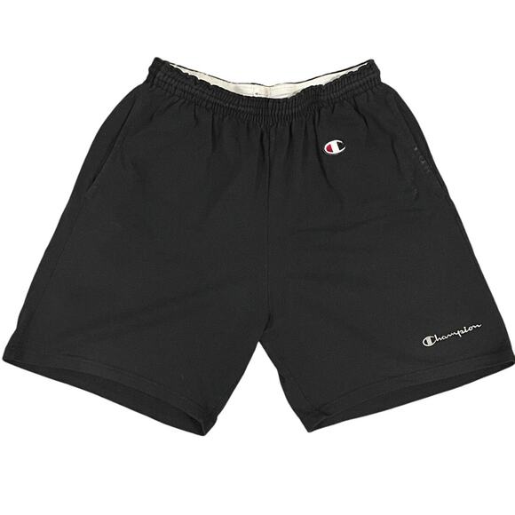 Vintage 90s Champion Black Cotton Gym Shorts Adult Large - Picture 1 of 3